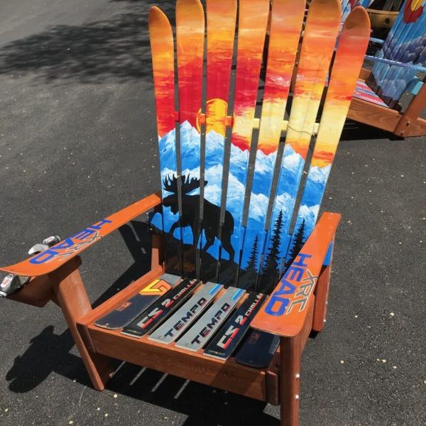 Colorado Flag Mountain Moose Sunset Mural