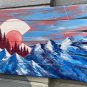 IRed/blue Colorado mountains ski wall art