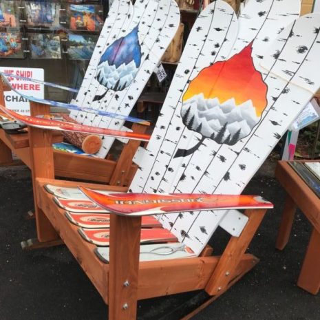 Aspen Leaf Colorado Flag Mural Sunset Adirondack Snowboard Chair