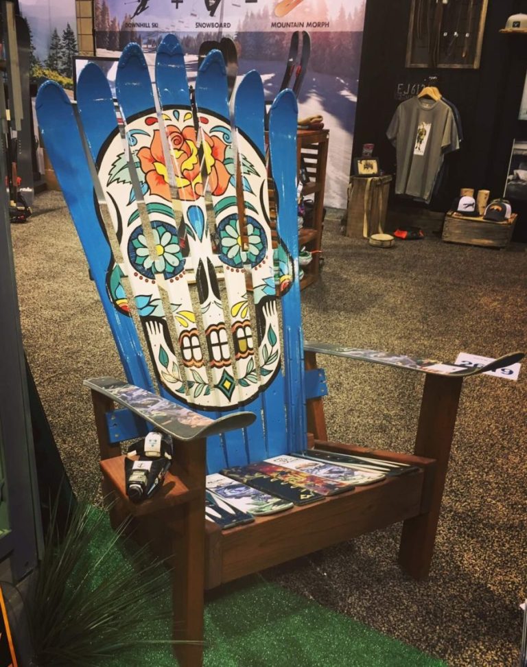 Hand painted sugar skull adirondack chair
