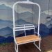Repurposed metal ski lift bench