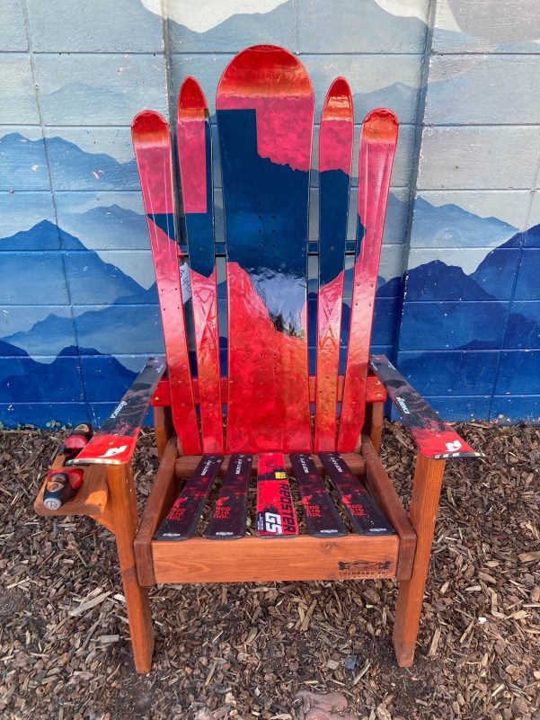 Marbled Texas Mural Adirondack Snowboard & Ski Chair