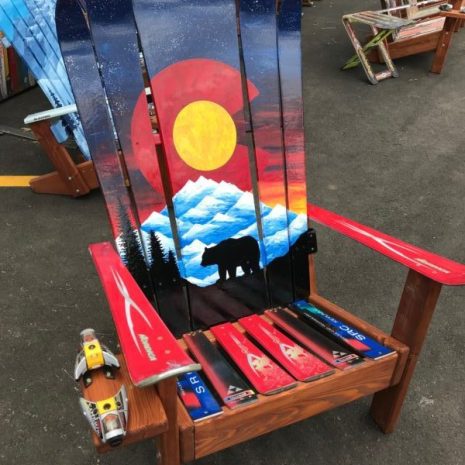 Colorado Bear Mountain Mural Hybrid Ski & Snowboard Adirondack Chair