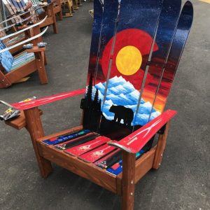 Colorado Bear Mountain Mural Hybrid Ski & Snowboard Adirondack Chair