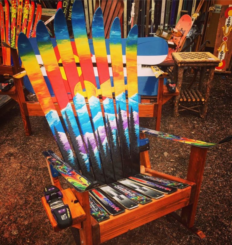 Colorado Sunset Rainbow Ski Chair