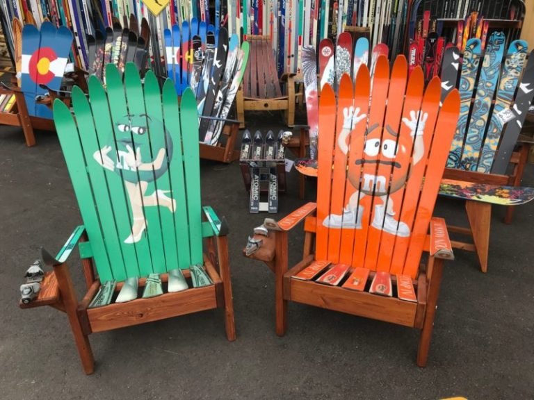 Custom Oil-Painted Adirondack Ski Chair