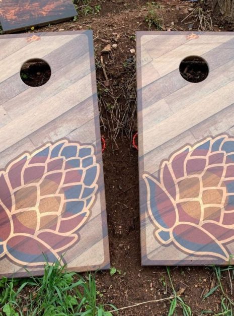 Colorado hops wooden cornhole boards