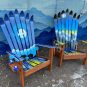 Yeti Mountain & Colorado Flag Mountain Adirondack Ski Chairs