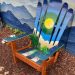 Green/blue Colorado mountain ski chair