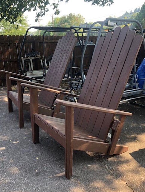 Two (2) Jumbo Chairs- Our 72or 84 (6 or 7 feet) Tall Giant Oversized  Custom Adirondack chairs with your logos