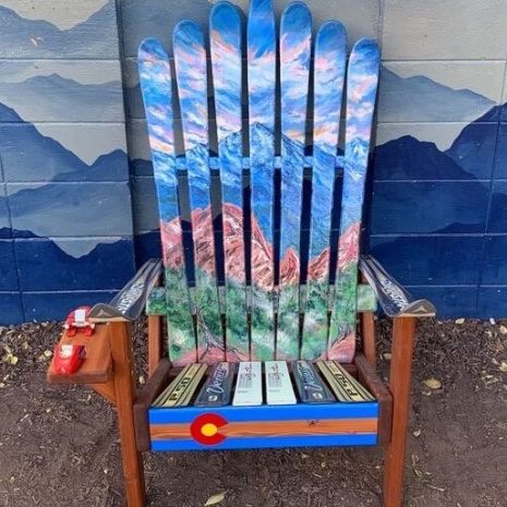 Colorado Flag Red Rock Mountains Ski Chair