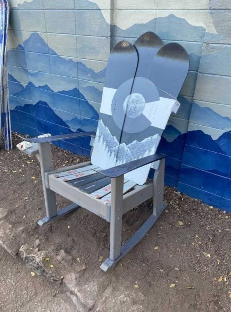 Grey Colorado Flag Ski & Snowboard Rocking Chair