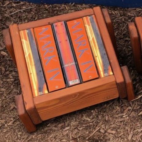 Unpainted Ski Ottoman - Orange