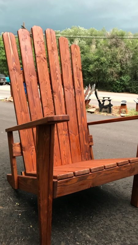 XXL GIANT ADIRONDACK CHAIR 84 (7 foot tall) Oversize - Red Hand Painted Oil