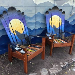 Wolf & the Moon Adirondack Ski Chairs