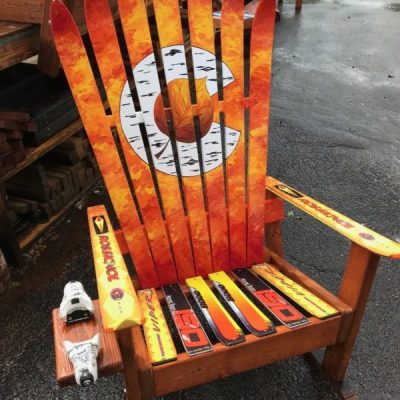 Colorado Flag Red Marbled Ski Chair