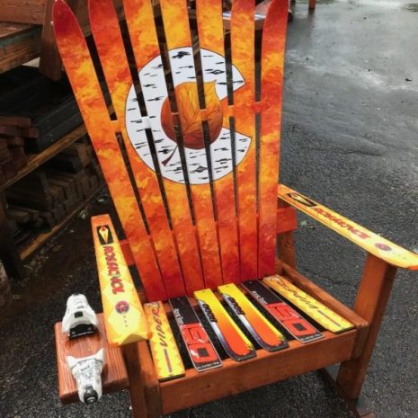 Colorado Flag Red Marbled Ski Chair