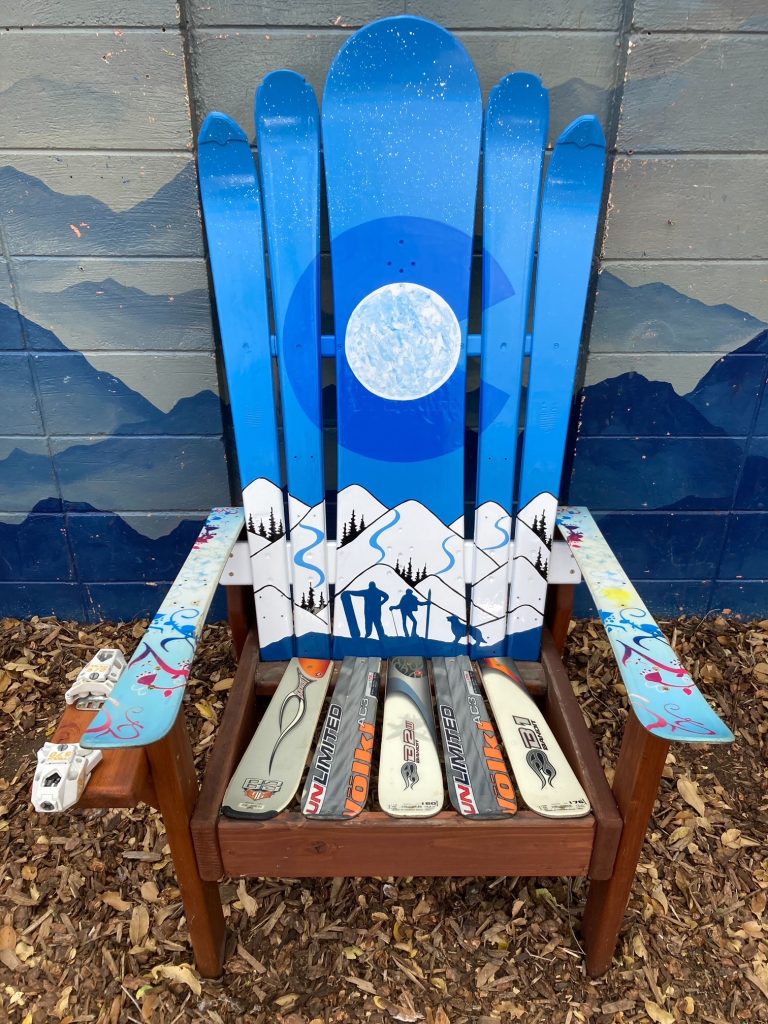 Skier Family Customizable Adirondack Ski & Snowboard Chair