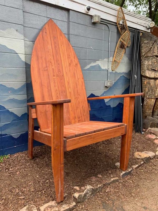 XXL GIANT ADIRONDACK CHAIR 84 (7 foot tall) Oversize - Red Hand Painted Oil