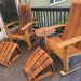 Rustic repurposed wine barrel furniture set