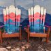 Mountain mural Hybrid Adirondack ski/snowboard chairs
