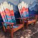 Mountain mural Hybrid Adirondack ski/snowboard chairs