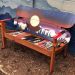 maroon Sunset Colorado Snowboard Bench