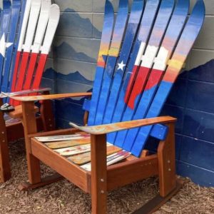 Texas sunset mural Adirondack ski chair