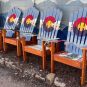 Grey Colorado Flag Adirondack Ski Chairs
