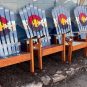Grey Colorado Flag Adirondack Ski Chairs
