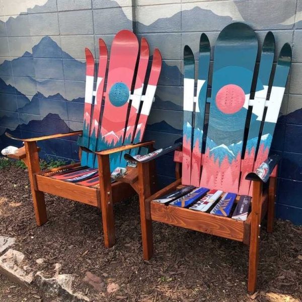 Colorado Mystic mountain mural hybrid ski/snowboard chair