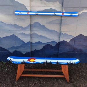 Colorado Flag Boot Bench Coat Rack Combo