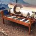 Brown sasquatch Adirondack snowboard bench