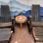 Rustic Repurposed whiskey barrel furniture set