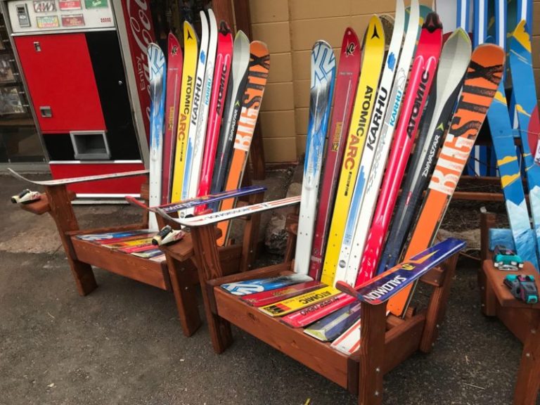 Two Matching Sentimental Ski Chairs (made from your old skis) Send them in!