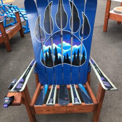 Bear Claw Night Sky Mountain Mural Chair