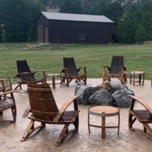 Set of 8 whiskey barrel chairs