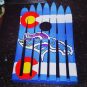 Bronco Colorado Flag Ski Corn Hole Set