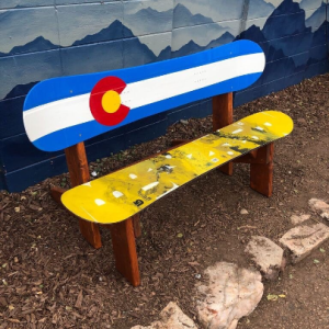 Colorado Flag Snowboard Bench