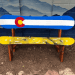 Colorado Flag Snowboard Bench