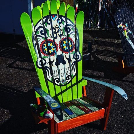 sugarskull8-copy Hand Painted Sugar Skull Adirondack Ski Chair