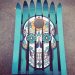 Hand Painted Sugar Skull Corn Hole Ski Set
