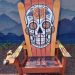 Vivid Orange sugar skull ski chair