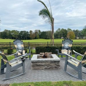 Monochromatic Grey Base | Colorado Mountains Adirondack Ski Rocking Chairs - Set of 4