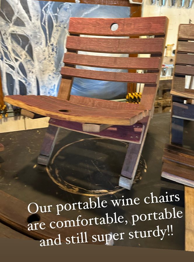 Wine Barrel Foldable Chair