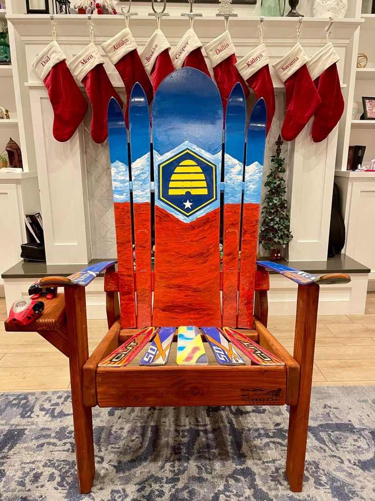Utah State Flag Adirondack Ski & Snowboard Chair