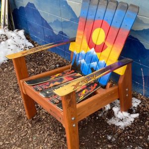 Sunset Mountain Mural with Bear Alpine Ski Chair