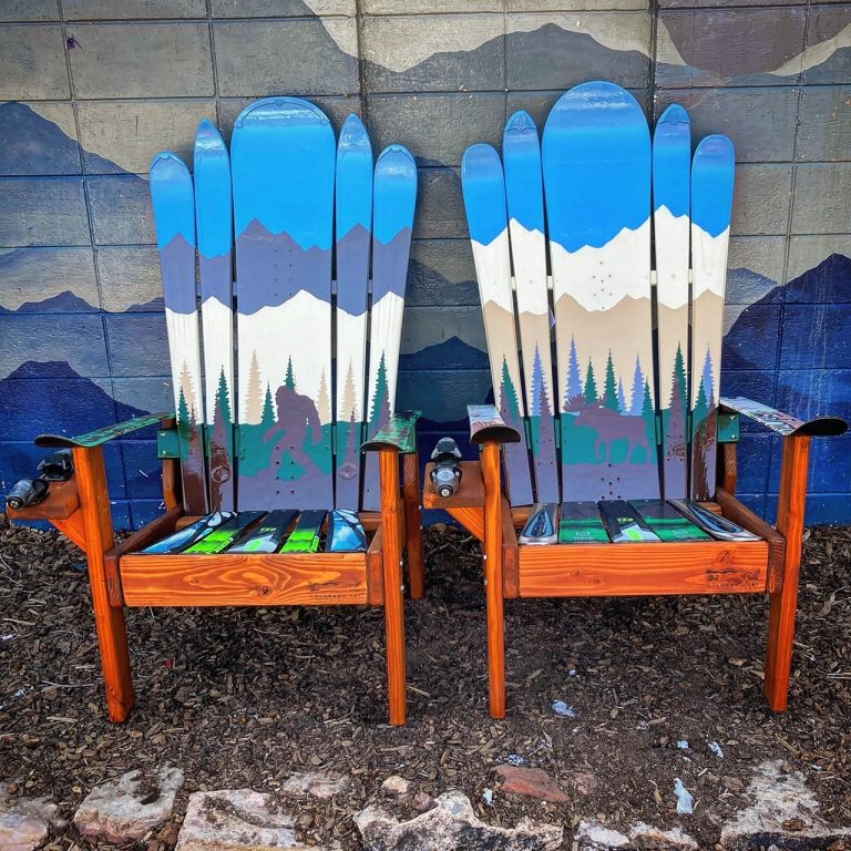 Earth Tones Bigfoot | Sasquatch Adirondack Ski & Snowboard Chairs – Set of 2