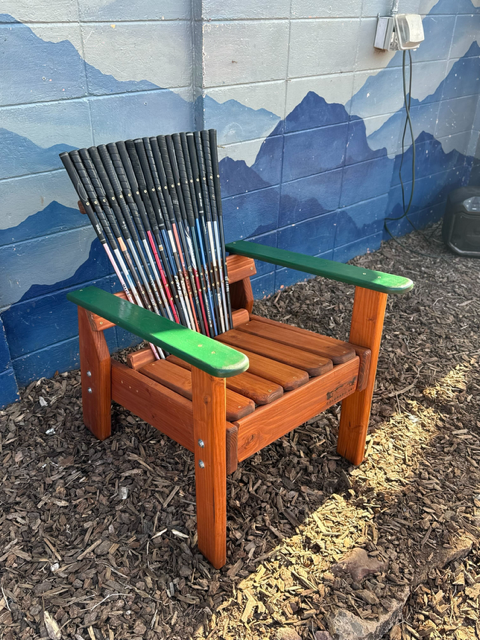 Flat Top Golf Club Chair (Green Arms)