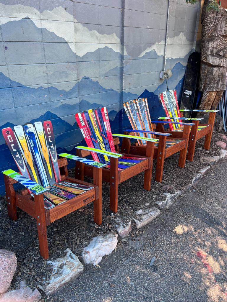 Set of four alpine ski chairs ready to ship